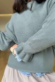 Conrad Batwing Ruffle Cuff Knit Deep Sage